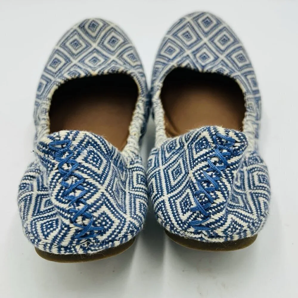Lucky Brand Erin Women's Size 7.5B Flats Shoes Slip On Ballet Blue Aztec Print